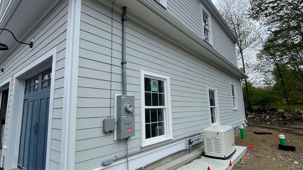 Electrical panel and standby generator installation on a residential home
